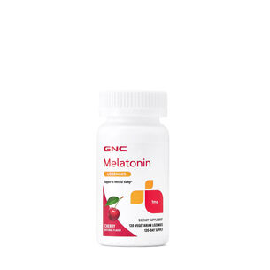 GNC Melatonin Lozenges 1 mg Front Bottle 120 Count